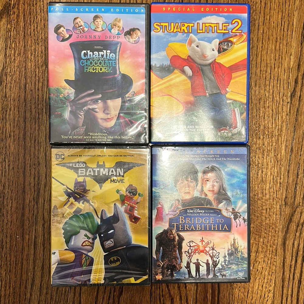 Pack of 4 movies - Sold as set. All PG